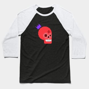 Pixel skull Baseball T-Shirt